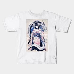 Geisha and Dragon 7806 Kids T-Shirt